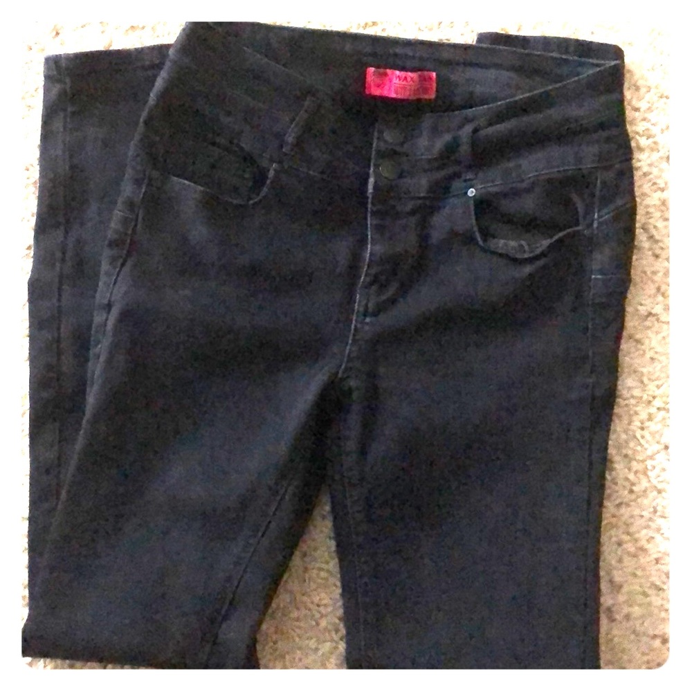 Black Wax stretch skinny jeans